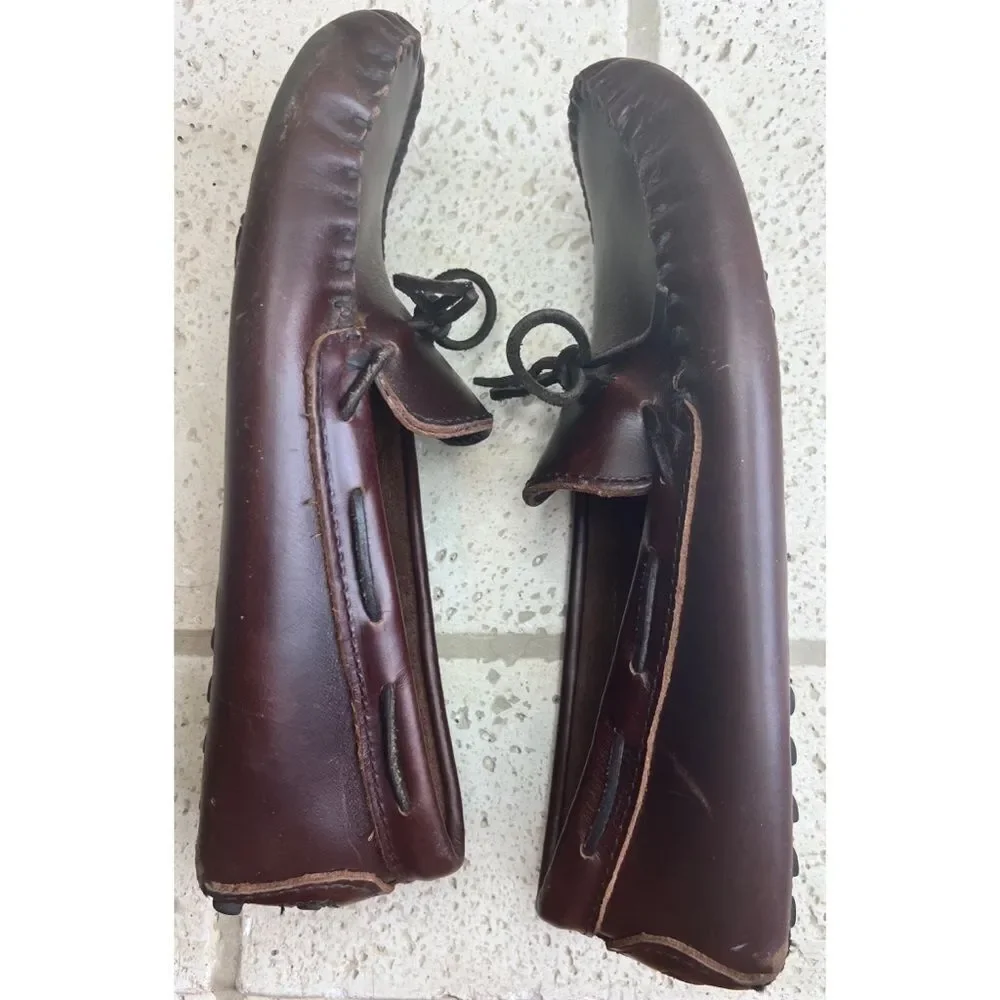 Minnetonka Moosehide Driver Slipper Loafer Moccassin 798 Chocolate Brown Sz 9